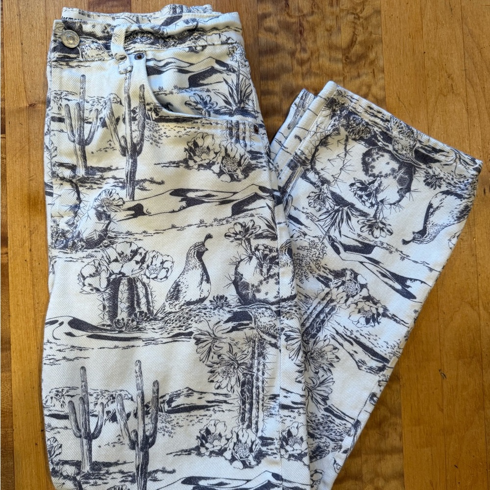 Reformation Women’s Printed Desert Scene Pants - White/Grey